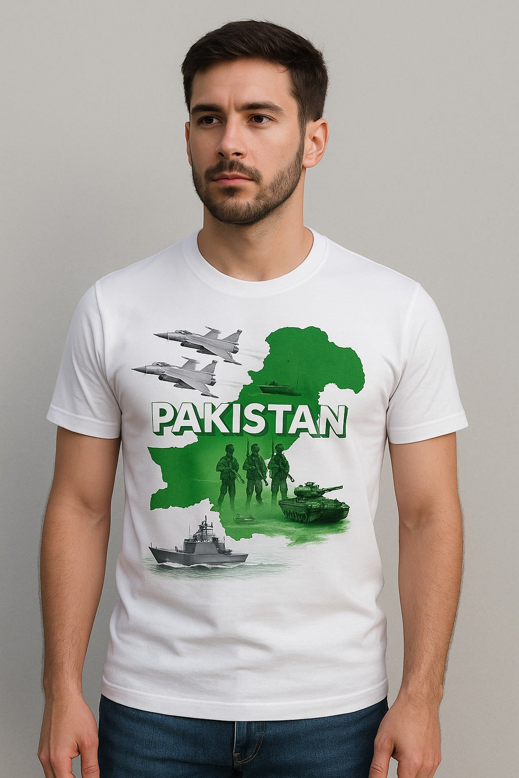 Regular Fit Printed Pakistan Armed Forces Crew Neck T-Shirt