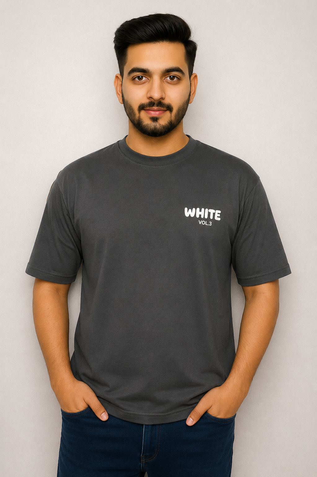Unisex Cotton Drop Shoulder T-Shirt │ White Fox