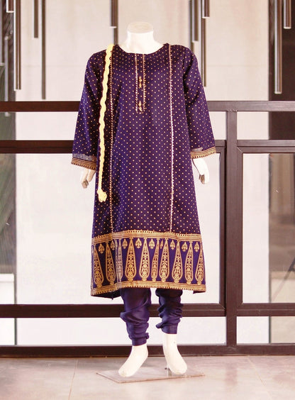 AR023582 Girls Chiffon Printed Stitched Suit 3 Piece