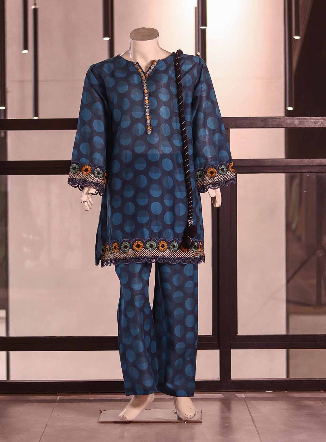 AR026213 Girls Cotton Printed Cutwork Suits Stitched 3 Piece