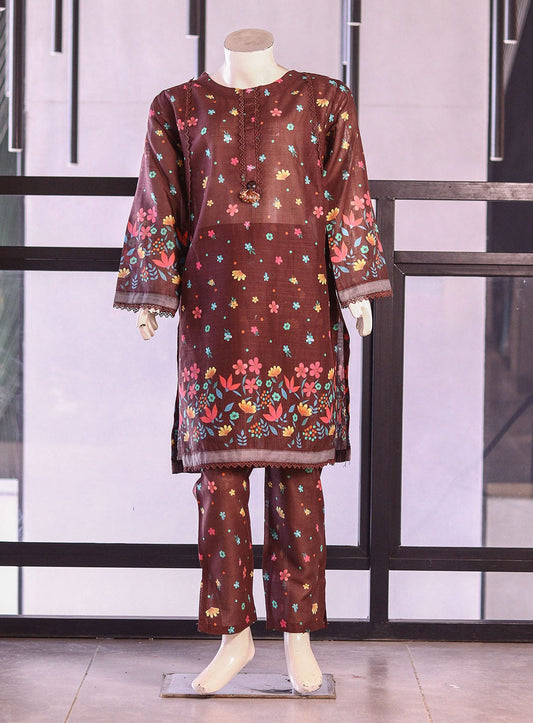 AR027352 Girls Cotton Printed Suits Stitched 3 Piece