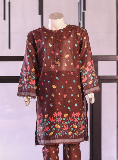 AR027352 Girls Cotton Printed Suits Stitched 3 Piece