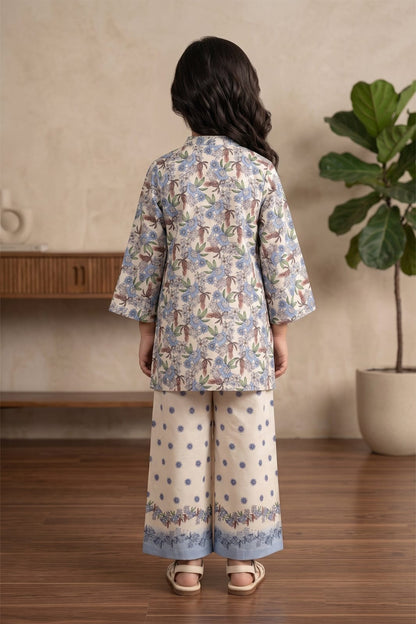 AR027982 Girls Cotton Printed Suits Stitched 3 Piece