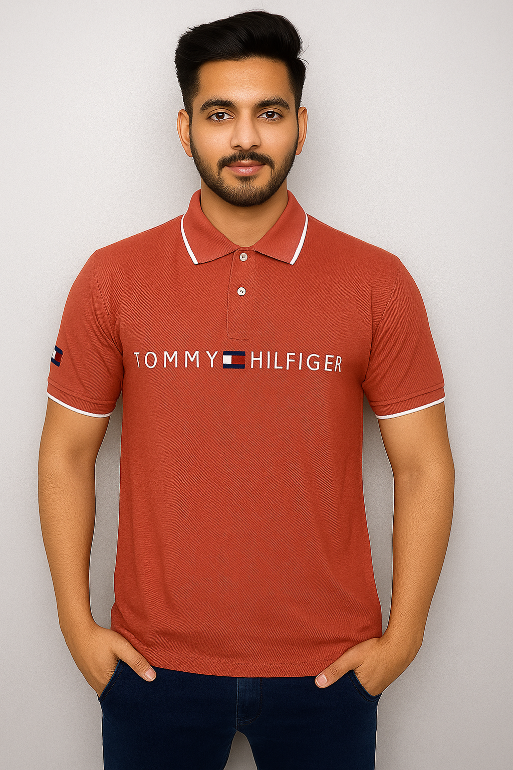 Men Cotton Polo Shirt Tommy Hilfiger │ Red