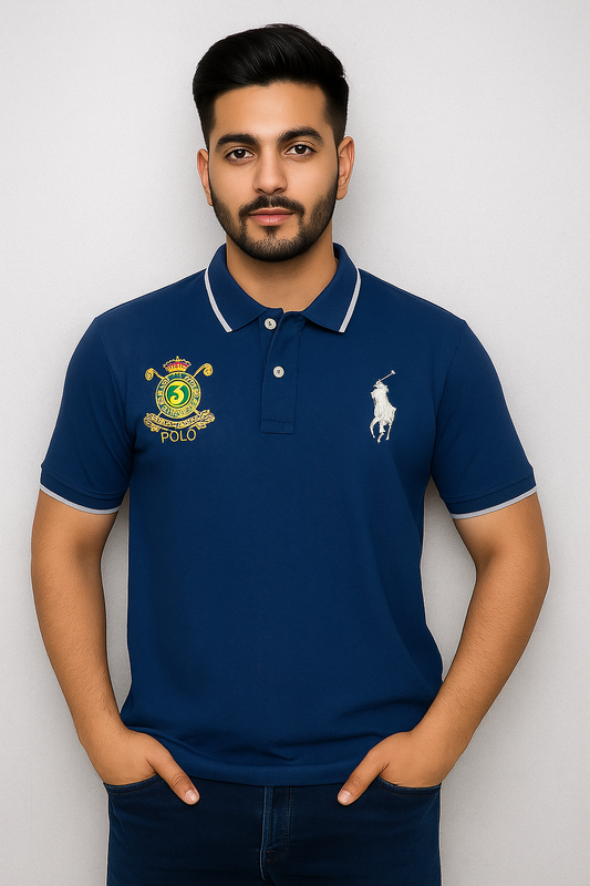 MEN COTTON POLO SHIRT RALPH LAUREN │ NAVY BLUE