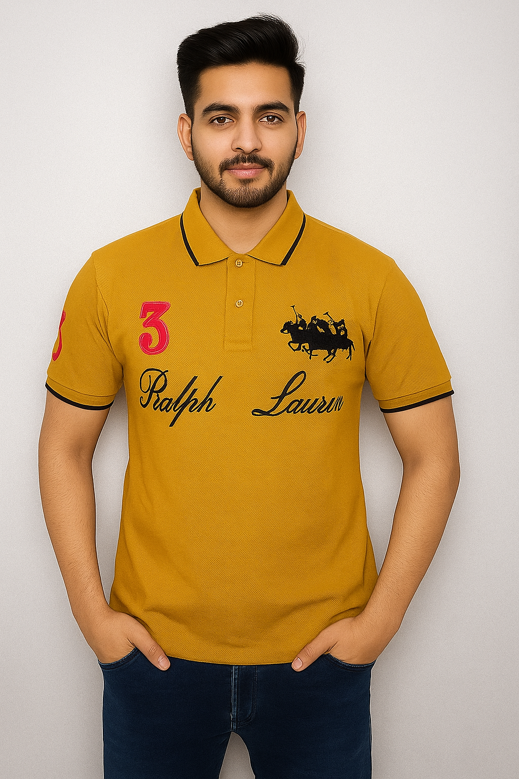 Men Cotton Polo Shirt Ralph Lauren │ Mustard