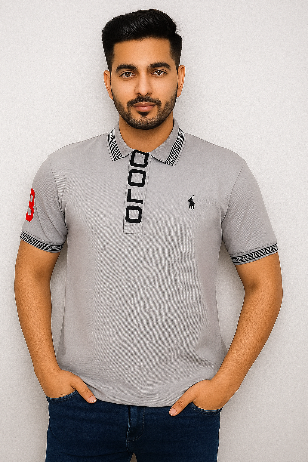 MEN COTTON POLO SHIRT RALPH LAUREN │ GREY