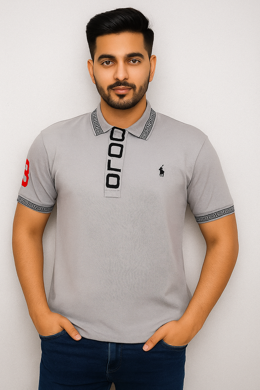MEN COTTON POLO SHIRT RALPH LAUREN │ GREY