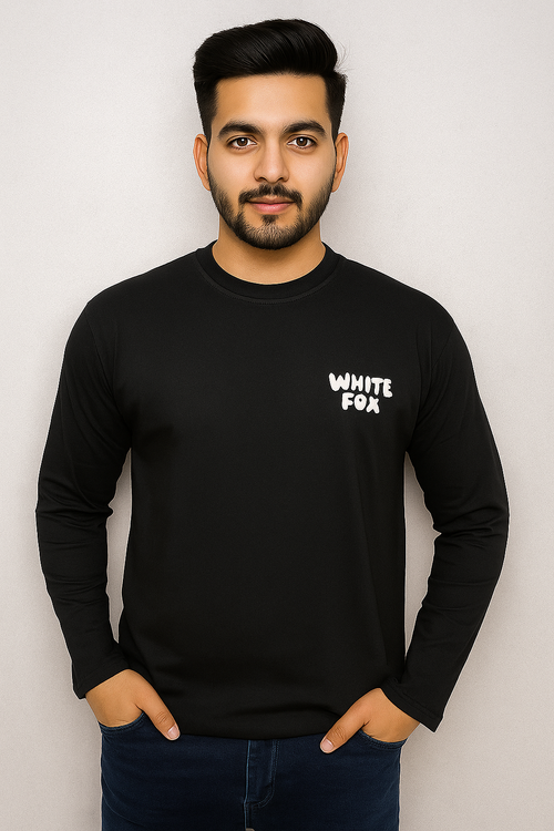 MEN COTTON DROP SHOULDER T-SHIRT WHITE FOX