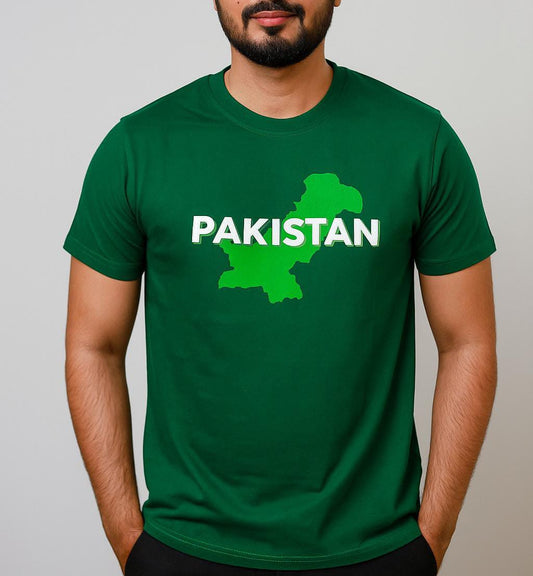 Slim Fit Printed Pakistan Crew Neck T-Shirt - Green