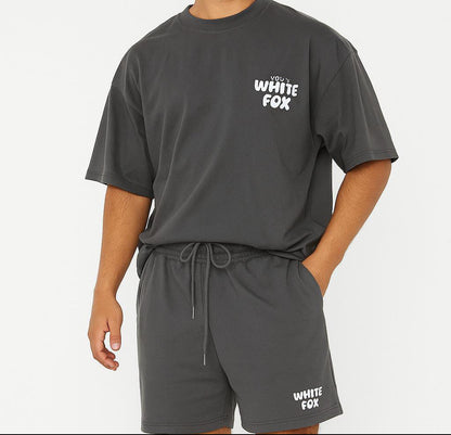 MEN COTTON DROP SHOULDER T-SHIRT WHITE FOX